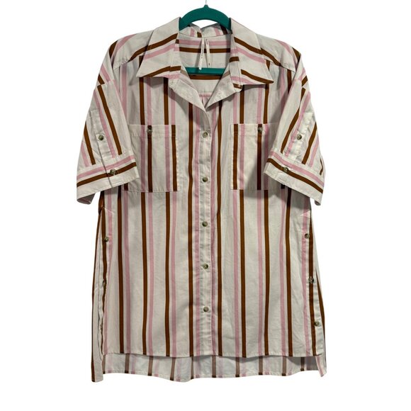 Anthropologie Boxy Buttondown‎ Striped Shirt Size XXS - Picture 1 of 8